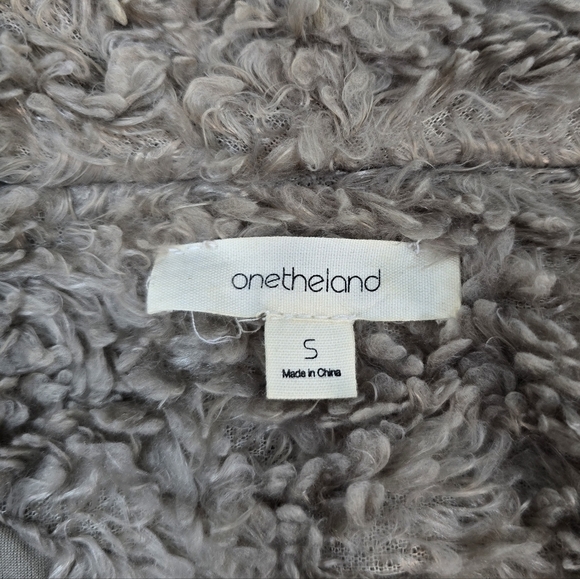 One The Land Tan Faux Fur Long Vest Oversized Small - Picture 3 of 9